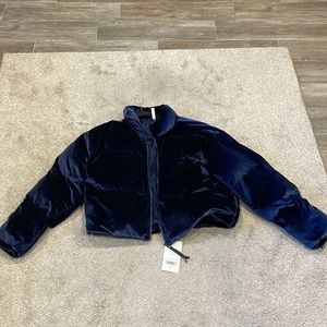 Fabletics Velour Cropped Puffer Jacket